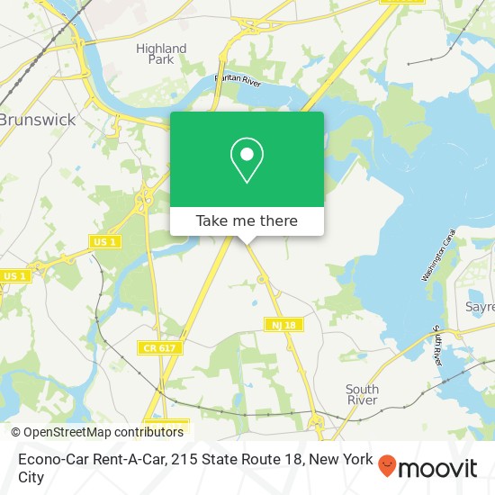 Econo-Car Rent-A-Car, 215 State Route 18 map