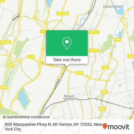 Mapa de 808 Macquesten Pkwy N, Mt Vernon, NY 10552