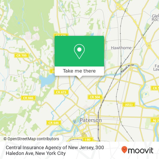 Mapa de Central Insurance Agency of New Jersey, 300 Haledon Ave