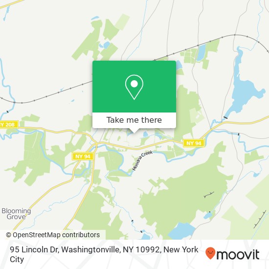 95 Lincoln Dr, Washingtonville, NY 10992 map