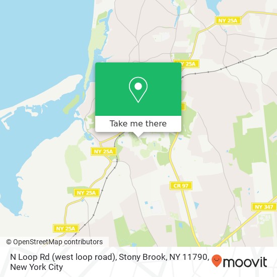 Mapa de N Loop Rd (west loop road), Stony Brook, NY 11790