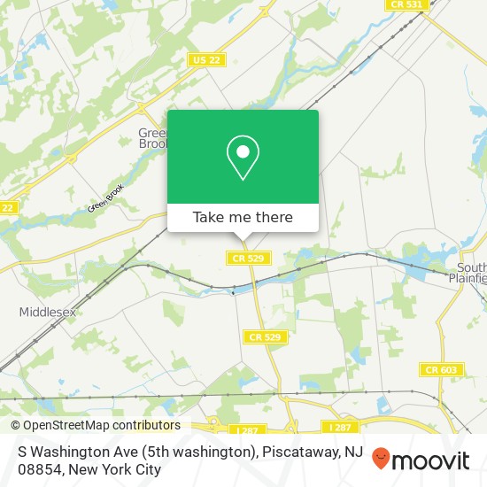 Mapa de S Washington Ave (5th washington), Piscataway, NJ 08854