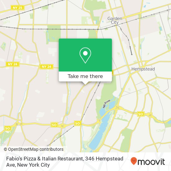 Mapa de Fabio's Pizza & Italian Restaurant, 346 Hempstead Ave
