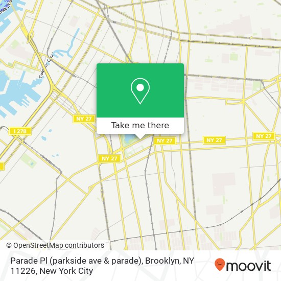 Mapa de Parade Pl (parkside ave & parade), Brooklyn, NY 11226