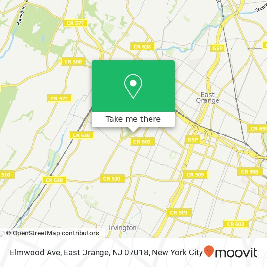 Mapa de Elmwood Ave, East Orange, NJ 07018