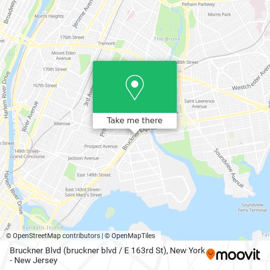 Mapa de Bruckner Blvd (bruckner blvd / E 163rd St)