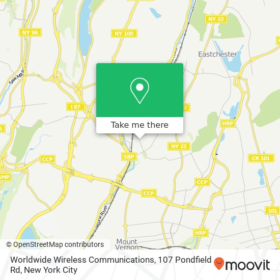 Mapa de Worldwide Wireless Communications, 107 Pondfield Rd