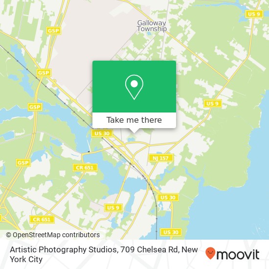 Mapa de Artistic Photography Studios, 709 Chelsea Rd