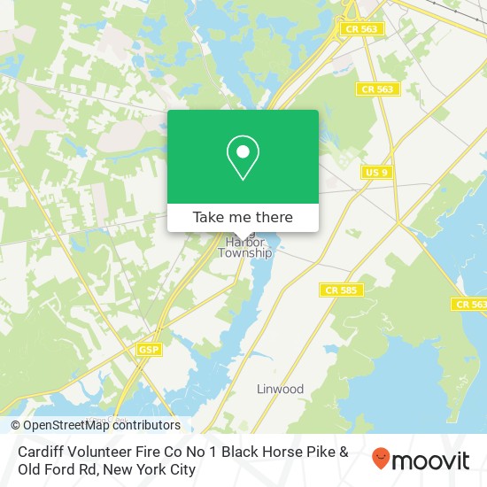 Cardiff Volunteer Fire Co No 1 Black Horse Pike & Old Ford Rd map