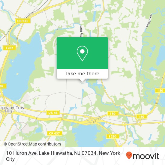 Mapa de 10 Huron Ave, Lake Hiawatha, NJ 07034