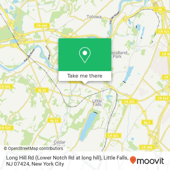 Mapa de Long Hill Rd (Lower Notch Rd at long hill), Little Falls, NJ 07424