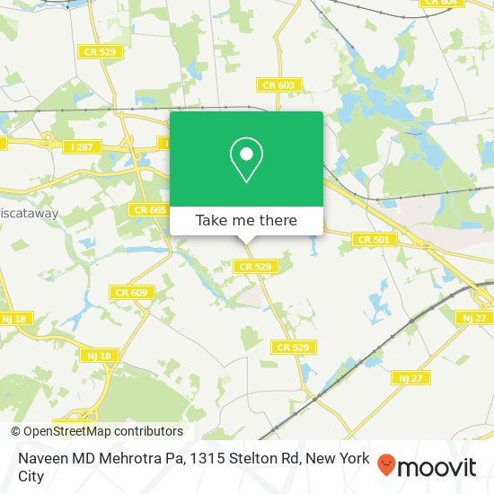 Mapa de Naveen MD Mehrotra Pa, 1315 Stelton Rd