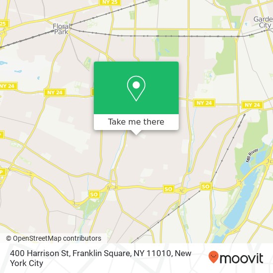 Mapa de 400 Harrison St, Franklin Square, NY 11010