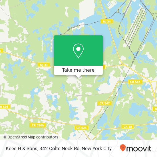 Mapa de Kees H & Sons, 342 Colts Neck Rd