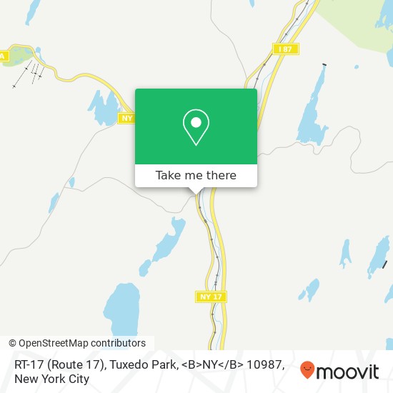 Mapa de RT-17 (Route 17), Tuxedo Park, <B>NY< / B> 10987