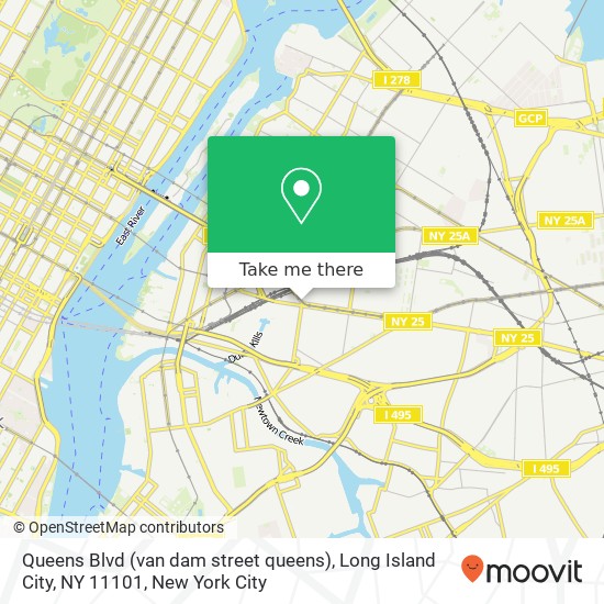 Mapa de Queens Blvd (van dam street queens), Long Island City, NY 11101