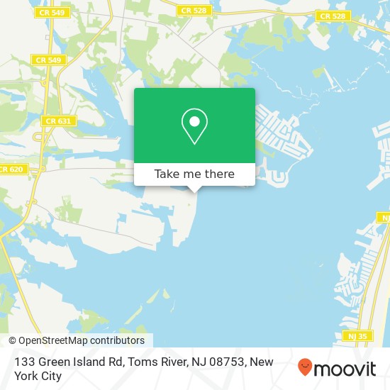 Mapa de 133 Green Island Rd, Toms River, NJ 08753