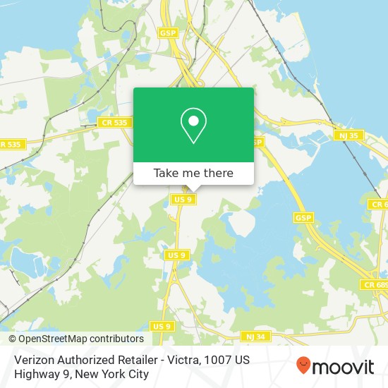 Verizon Authorized Retailer - Victra, 1007 US Highway 9 map