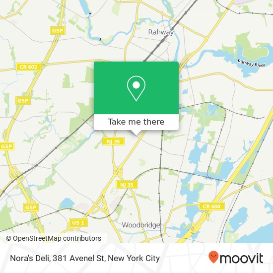 Nora's Deli, 381 Avenel St map
