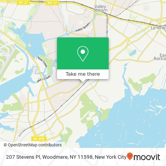Mapa de 207 Stevens Pl, Woodmere, NY 11598