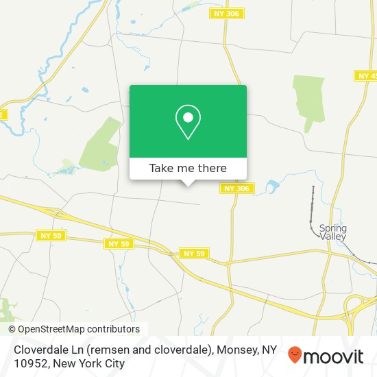 Mapa de Cloverdale Ln (remsen and cloverdale), Monsey, NY 10952