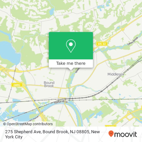 Mapa de 275 Shepherd Ave, Bound Brook, NJ 08805