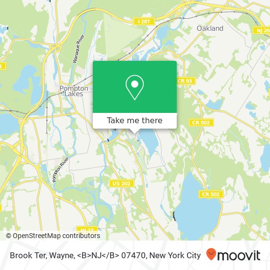 Brook Ter, Wayne, <B>NJ< / B> 07470 map