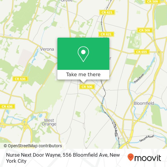 Mapa de Nurse Next Door Wayne, 556 Bloomfield Ave