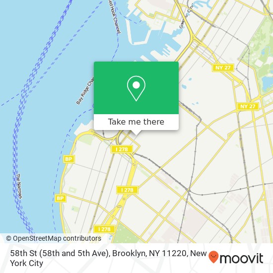 Mapa de 58th St (58th and 5th Ave), Brooklyn, NY 11220