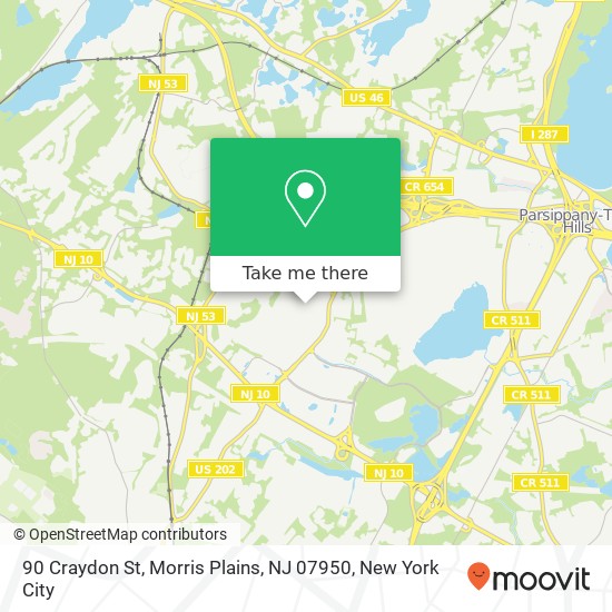 Mapa de 90 Craydon St, Morris Plains, NJ 07950
