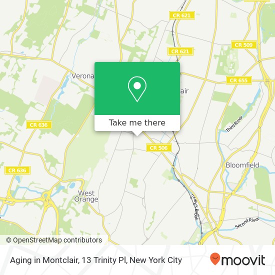 Mapa de Aging in Montclair, 13 Trinity Pl