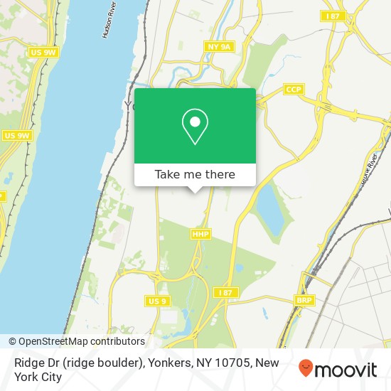 Ridge Dr (ridge boulder), Yonkers, NY 10705 map