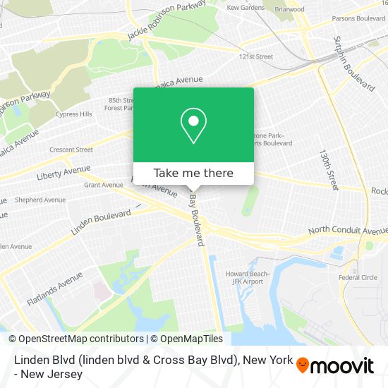 Mapa de Linden Blvd (linden blvd & Cross Bay Blvd)