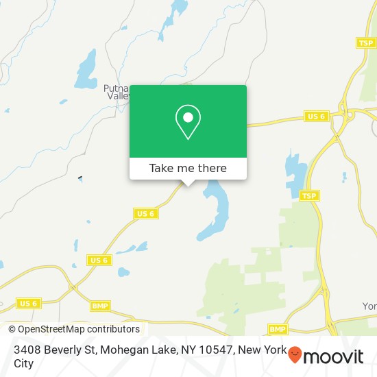 Mapa de 3408 Beverly St, Mohegan Lake, NY 10547