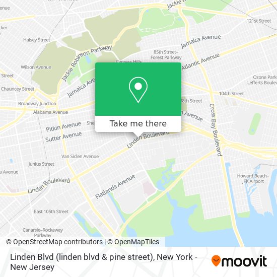Mapa de Linden Blvd (linden blvd & pine street)