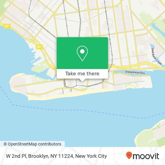 Mapa de W 2nd Pl, Brooklyn, NY 11224