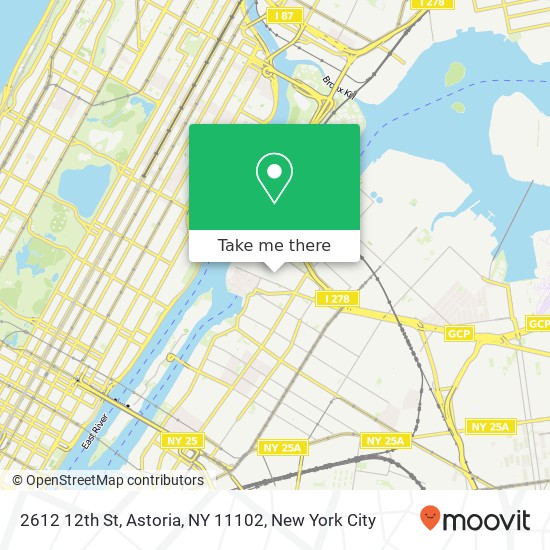 Mapa de 2612 12th St, Astoria, NY 11102