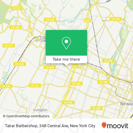 Mapa de Takar Barbershop, 348 Central Ave