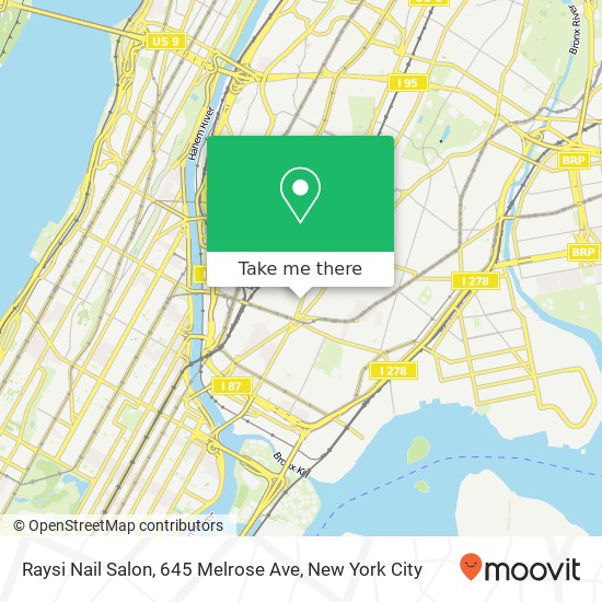 Mapa de Raysi Nail Salon, 645 Melrose Ave