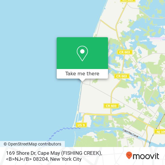 169 Shore Dr, Cape May (FISHING CREEK), <B>NJ< / B> 08204 map