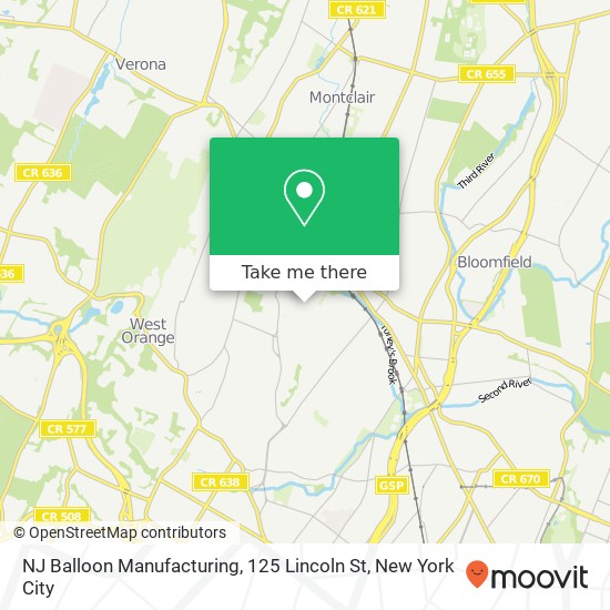 NJ Balloon Manufacturing, 125 Lincoln St map