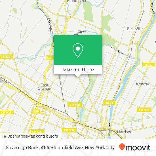 Mapa de Sovereign Bank, 466 Bloomfield Ave