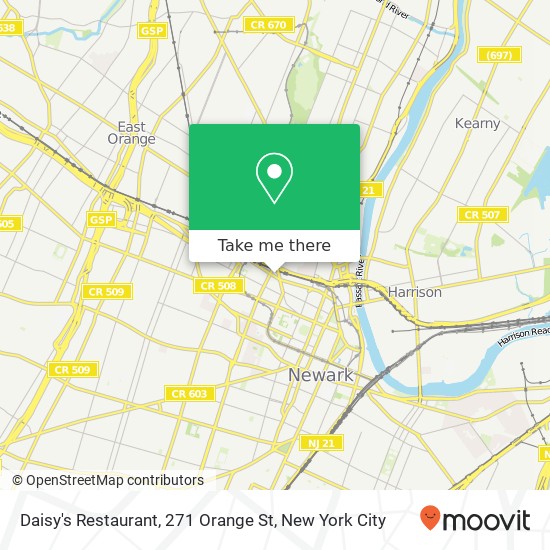 Mapa de Daisy's Restaurant, 271 Orange St