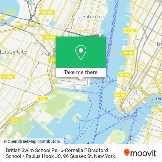 British Swim School Ps16-Cornelia F Bradford School / Paulus Hook JC, 96 Sussex St map