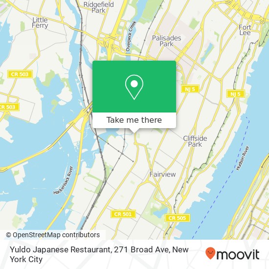 Yuldo Japanese Restaurant, 271 Broad Ave map