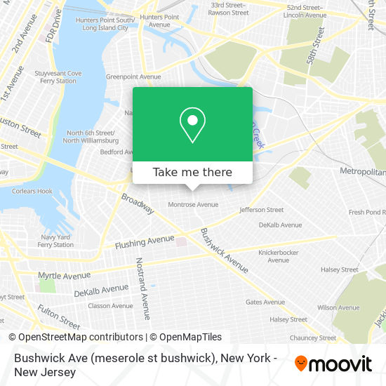 Bushwick Ave (meserole st bushwick) map