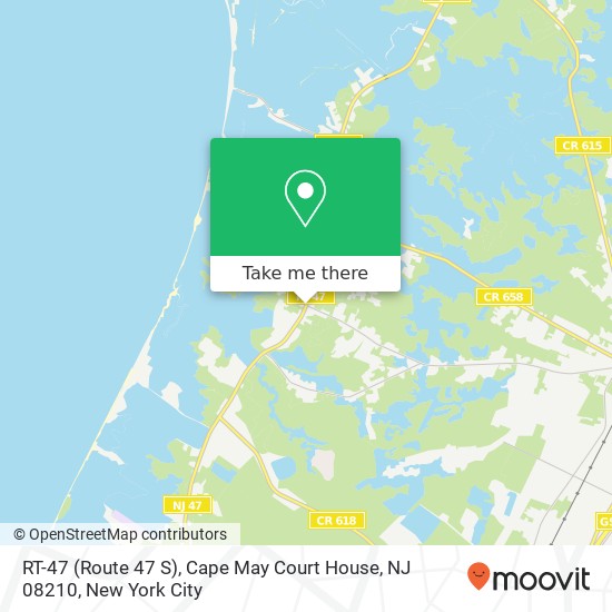 Mapa de RT-47 (Route 47 S), Cape May Court House, NJ 08210