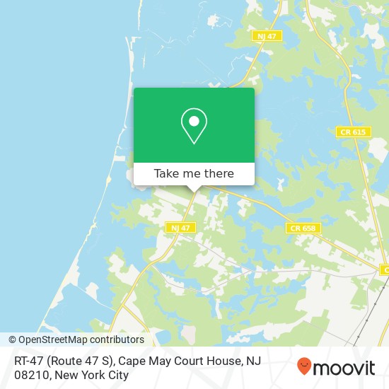 Mapa de RT-47 (Route 47 S), Cape May Court House, NJ 08210
