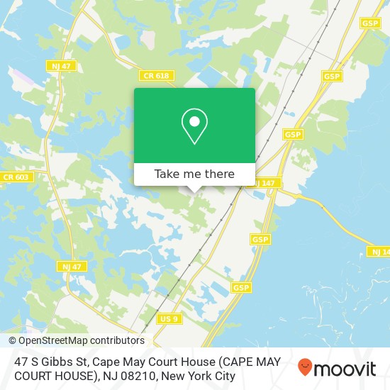 47 S Gibbs St, Cape May Court House (CAPE MAY COURT HOUSE), NJ 08210 map