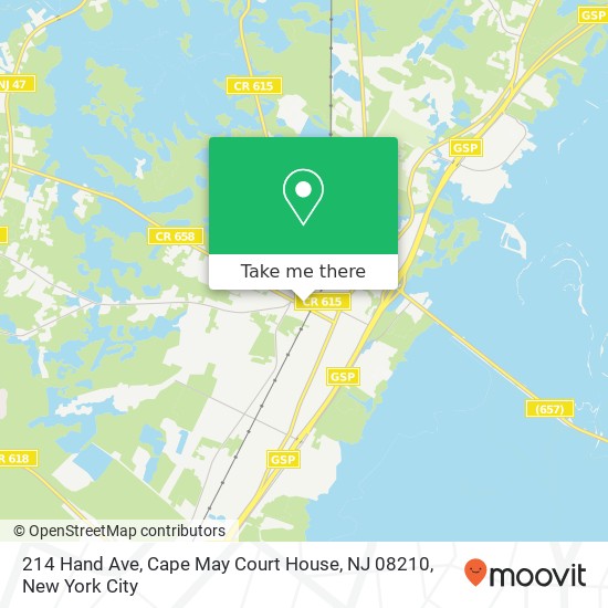 Mapa de 214 Hand Ave, Cape May Court House, NJ 08210